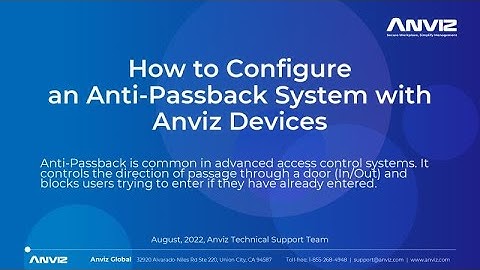 Anviz Public Training Course 6.2: How to Configure an Anti-Passback System with Anviz Devices