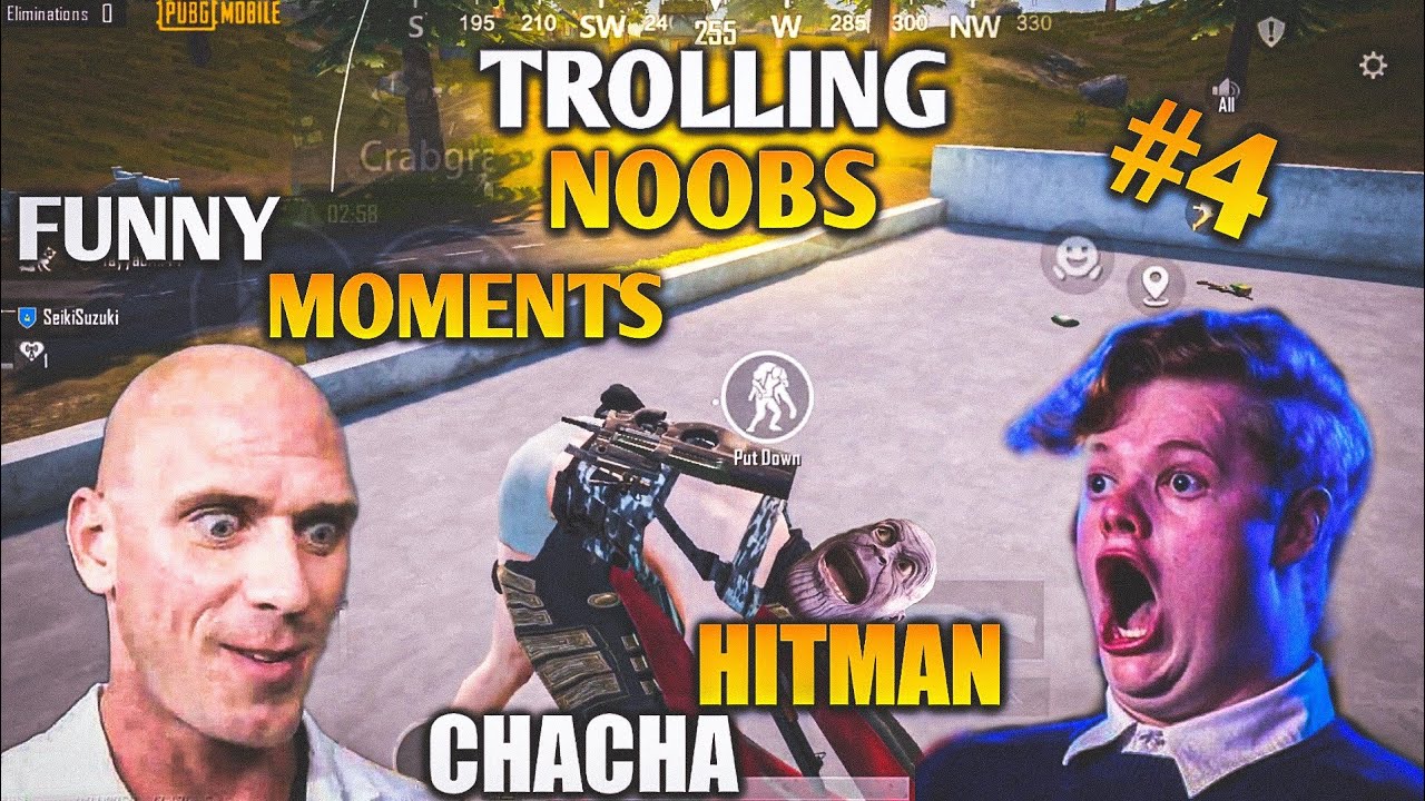 Pubg Funny Moments|Trolling Noobs|Part 4|Pubg Mobile|Hitman Gaming Yt