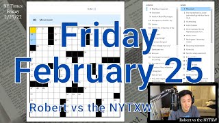 A pleasant challenge [0:13/6:23]  ||  Fri 2/25/22 New York Times Crossword