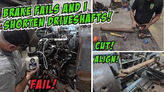 Building driveshafts and plumbing brakes for our custom 38 Plymouth Suburban