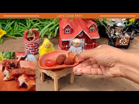 Miniature Cooking Aloo Cheese Lollipop with Beetroot | Crispy potato cheese balls