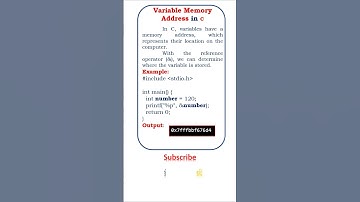 variables memory address in c @ensolutions5210 #en #clanguage #clanguageforbeginners #memory