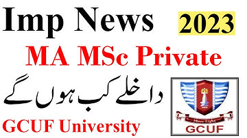 MA MSc Annual 2023 Private Admissions GCUF - GCUF MA MSc Admissions 2023 | GCUF University Official