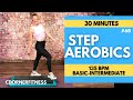 30 Minute Step Aerobics Class Basic to  Intermediate  #68 | 135 bpm