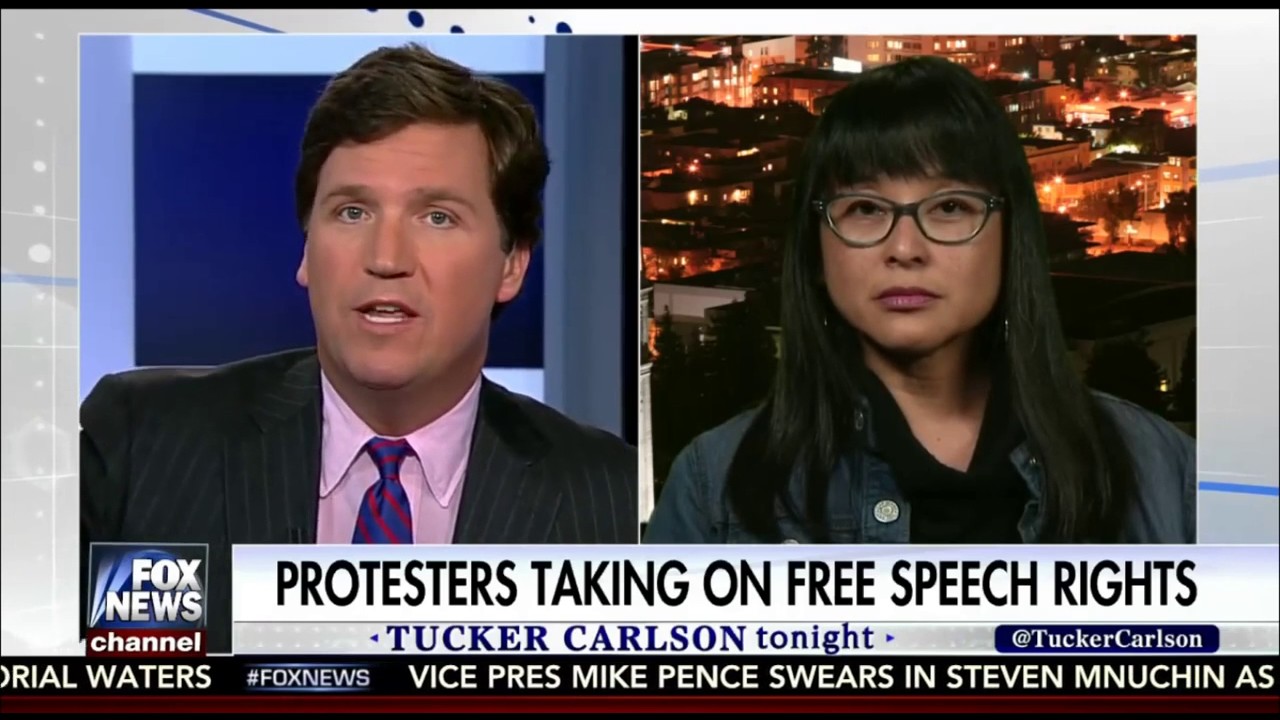 BAMN's Yvette Felarca Debates Tucker Carlson of Fox News on Berkeley Shutdown of Milo Yiannopoulos
