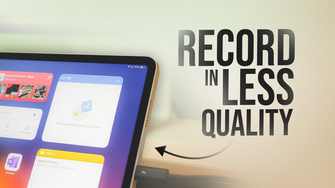 How to Record iPad Less Quality (tutorial) - YouTube