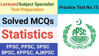 Solved MCQs Statistics Practice Test No.15