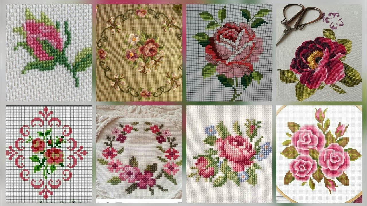 Top 100+ Amazing and Elegant Floral Cross stitch patterns || Charsuti Kerhai Ideas For Everything||