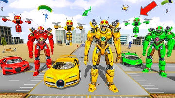 Bee Robot Car Transformation Game: Robot Car Games Android Gameplay