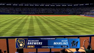 MLB the show 23 - Milwaukee Brewers vs Miami Marlins