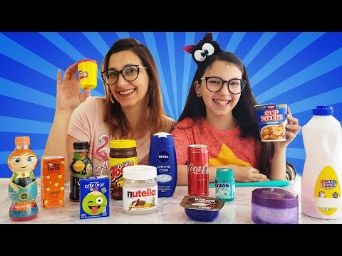 DESAFIO DE COMIDA PLAY-DOH COM 3 CORES DE SLIME