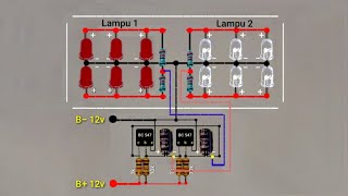 Cara Merakit Rangkaian Flip Flop dengan Transistor Tip41 || Simple flip flop with tip41 12volt