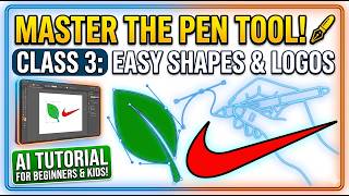 Easy Adobe Illustrator Tutorial for Kids & Beginners | Class 3: Perfecting the Pen Tool