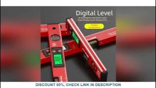 LED Display Digital Protractor 0-90° Range 30-100cm Length Angle Finder Anti Slip with Horizontal Ve