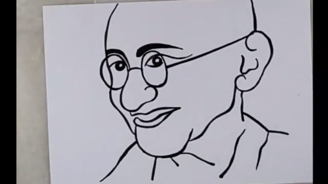 How to draw Mahatma Gandhi easy  YouTube