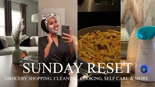 SUNDAY RESET ROUTINE | GROCERY SHOPPING, CLEANING, COOKING, SELF CARE + MORE!