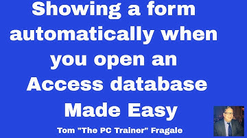 Displaying a Form when Going into an Access  Database - Access 2010 , 2013, 2016 tutorial