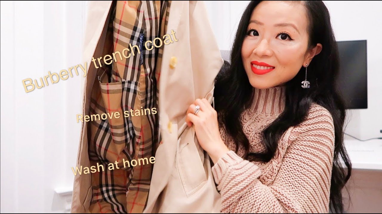 How to remove stains from Burberry Trench Coat | How I washed my Burberry  trench coat at home - YouTube