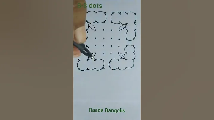 8 to 8 dots butterfly Rangoli #shorts
