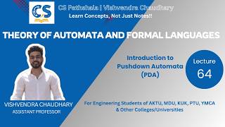 TAFL | Unit-4 | Lecture-64 | Introduction to Pushdown Automata | AKTU B.Tech CSE