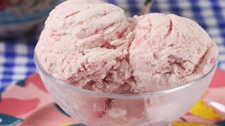 No Churn Strawberry Ice Cream Recipe Demonstration - Joyofbaking.com