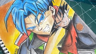 رسم ترانكس أرك غوكو بلاك  أنمي Dragon Ball Super خطوة بخطوة مع هيا