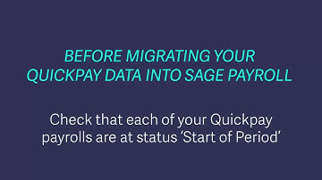 Quickpay to Sage Payroll migration - Preparation task 2