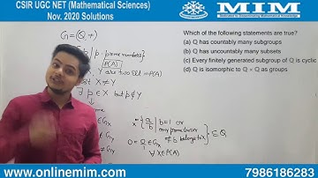 NTA  CSIR UGC NET  J 2020 Solutions  Modern Algebra Part  C