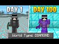 I survived 100 days of hardcore minecraft in a diamond only world