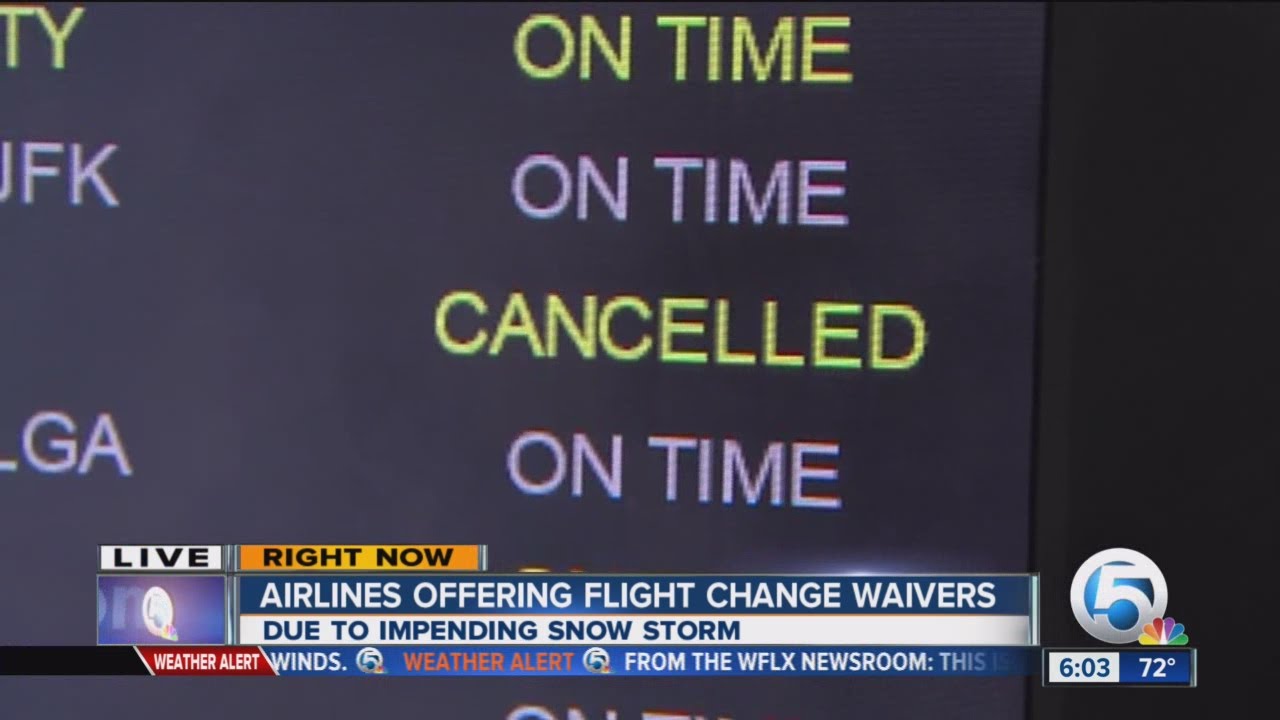 Airlines offering flight change waivers due to snow storm - YouTube