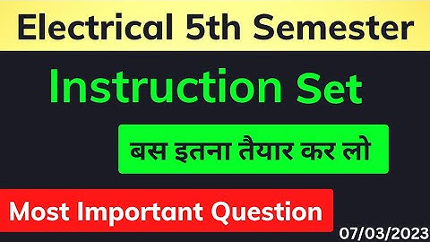 Instruction Set | Polytechnic 5th semester 2023 | PlC important Question | PLC 5th Semester 2023 |