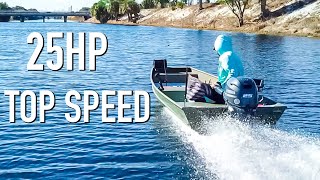 25 Horsepower 4 Stroke Yamaha Jon Boat Max Speed Test