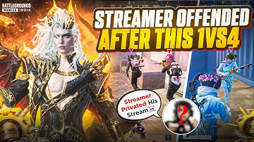 Streamer Privated His [ STREAM ] After This 1v4 Clutch ..!🔥#bgmistreamer #streamervsstreamer #bgmi 