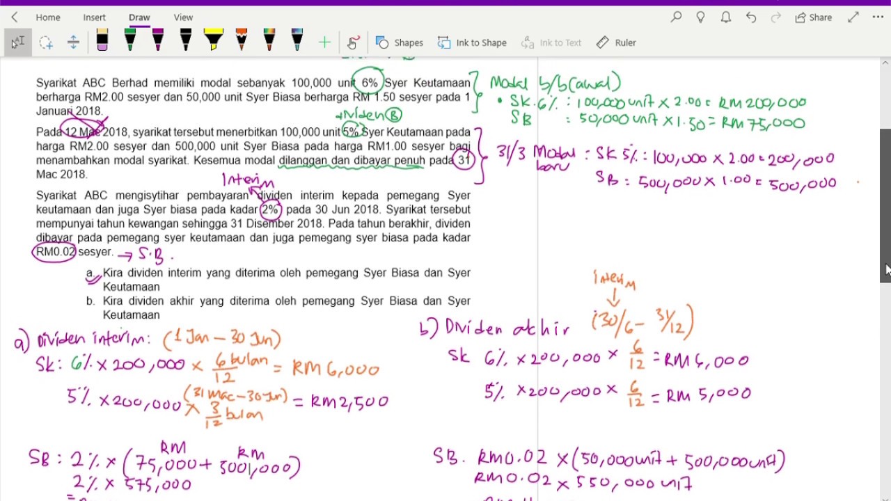 (Syarikat) - Dividen Interim dan Akhir - Soalan Pendek
