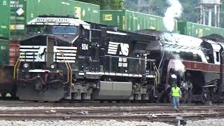 Norfolk Southern Intermodal 201 Meets N&W #611 at Buena Vista, VA