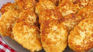 A mountain of lush CUTLETS from TWO chicken fillets.