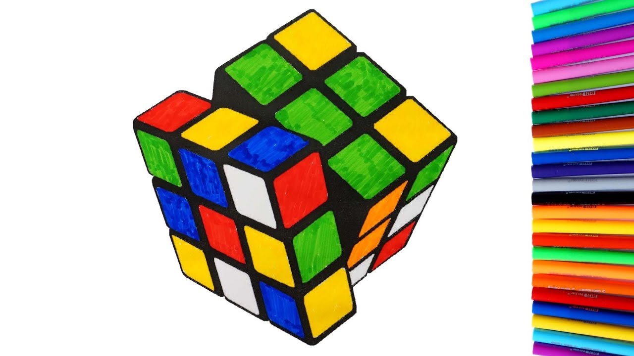 Coloring Rubik's Cube Coloring Pages Video For Kids To Learn Colors