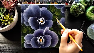 Pansy Flowers 🎨Acrylic painting