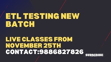 Comprehensive ETL Testing Training: Master the Art of Data Validation and Integration"