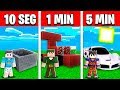 NOOB VS PRO: CONSTRUIR CARRO DE CORRIDA EM 5 MINUTOS / 1 MINUTOS / 10 SEGUNDOS NO MINECRAFT!!