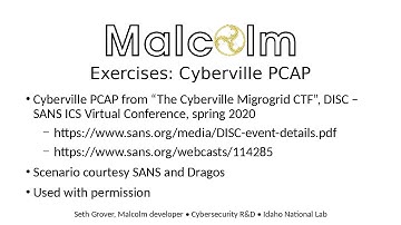 Malcolm Exercises: Cyberville PCAP