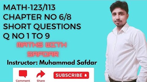 Math-123/113 Chapter 6/8 Short Questions 1 to 9 Vector and Scalars Applied Mathematics-I DAE 1stYear