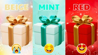 Choose Your Gift 🎁🎁🎁 | 3 Gift Box Challenge Beige , Mint Or Red 🤩😍😭 | How Are Your Lucky?