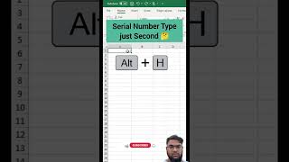 Shortcut key to take serial number in Excel #excel #tips #excelshortcuts @nadwicomputerworld6931