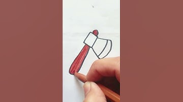 How to draw an axe for kids /#youtubeshorts #youtube