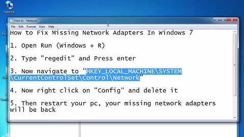 339 How to Fix Missing Network Adapters In Windows 7