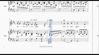 Sebben Crudele - Karaoke in C minor - Low voices (instrumental accompaniment) chords