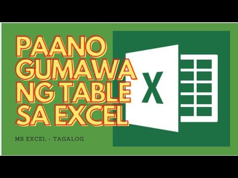 PAANO GUMAWA NG TABLE SA EXCEL -TAGALOG TUTORIAL | PINOYTUTORIAL TV