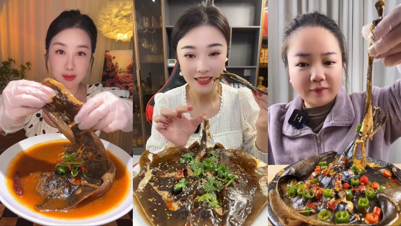 Stingray Fish Mukbang, ASMR, Eating Show #food #stingray #fish #foodvlog