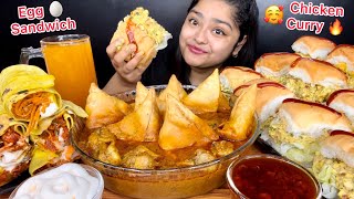 VIRAL EGG SANDWICH, SPICY CHICKEN CURRY WITH SAMOSA, CHICKEN SCHEZWAN ROLLS | INDIAN EATING SHOW